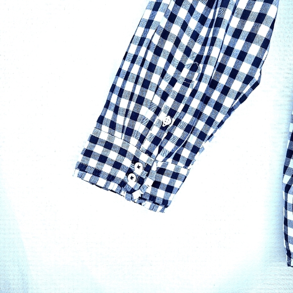 Talbots Blue Gingham long sleeve top. Size 2X. Navy and white. - Picture 7 of 11